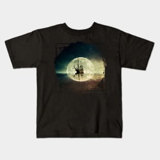 moonlight ship Kids T-Shirt